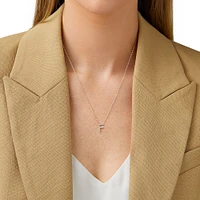A' Initial necklace with 0.10 Carat TW of Diamonds in 10kt White Gold