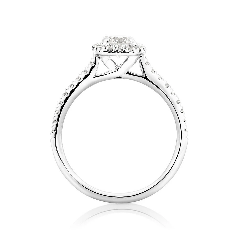 Engagement Ring With 0.95 Carat TW Of Diamonds In 14kt White Gold