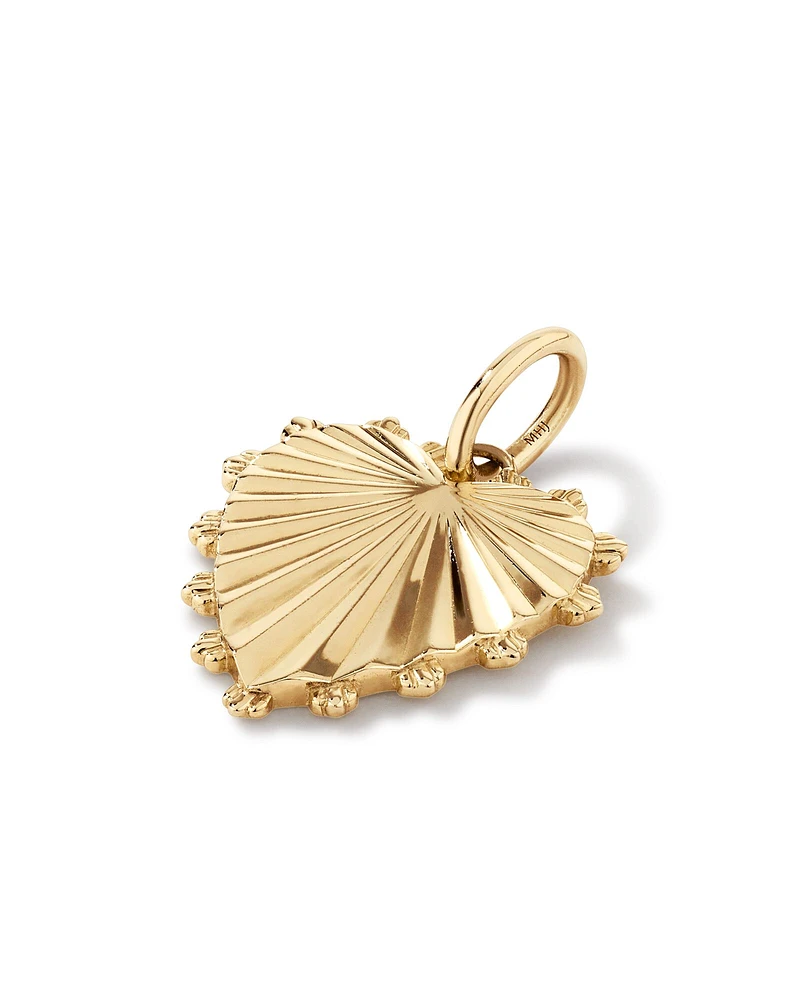 Sunray Love Heart Pendant in 10kt Yellow Gold