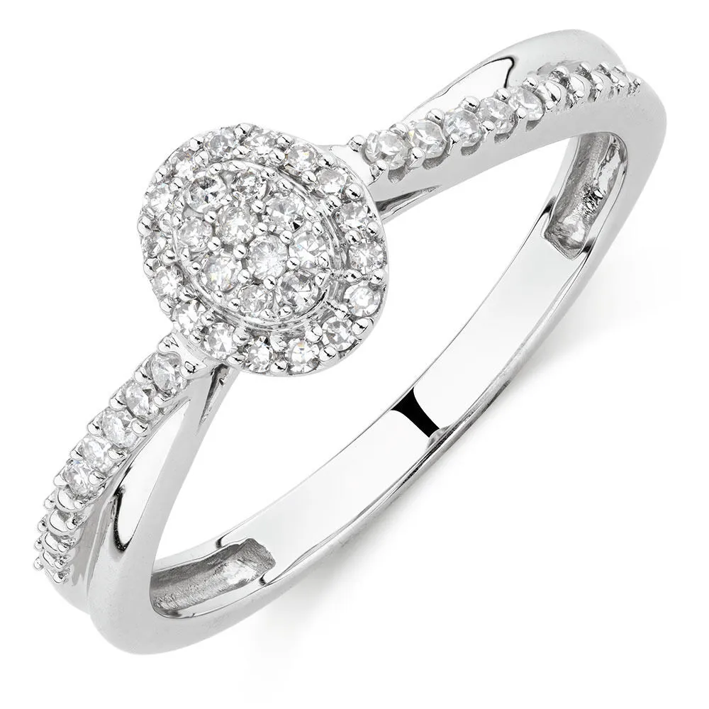 Promise Ring with 0.15 Carat TW of Diamonds 10kt White Gold