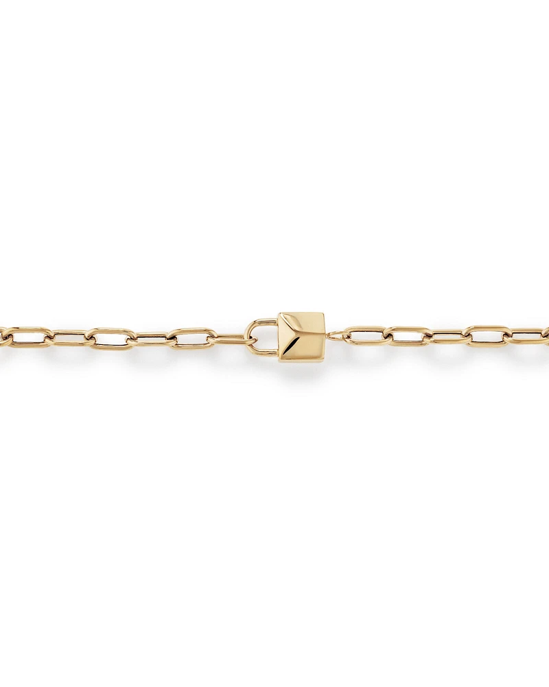 Signature Lock Bracelet in 10kt Yellow Gold