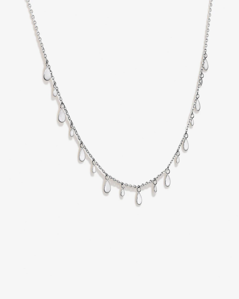 Multi Pear Station Necklace in Sterling Silver