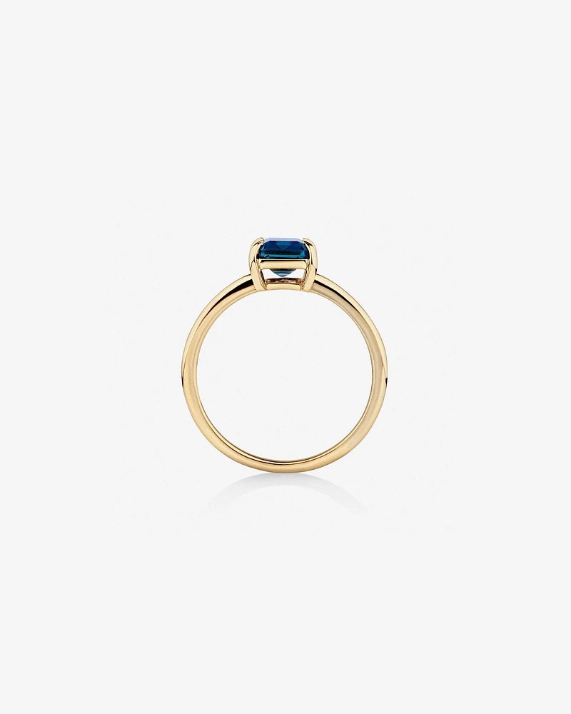 London Blue Topaz Ring in 10kt Yellow Gold