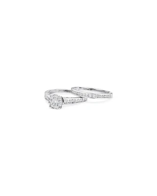 Bridal Set with 1 Carat TW of Diamonds in 14kt White Gold