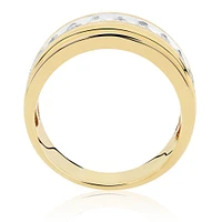 Bague en or jaune 10 K avec diamants totalisant 1 ct pour homme