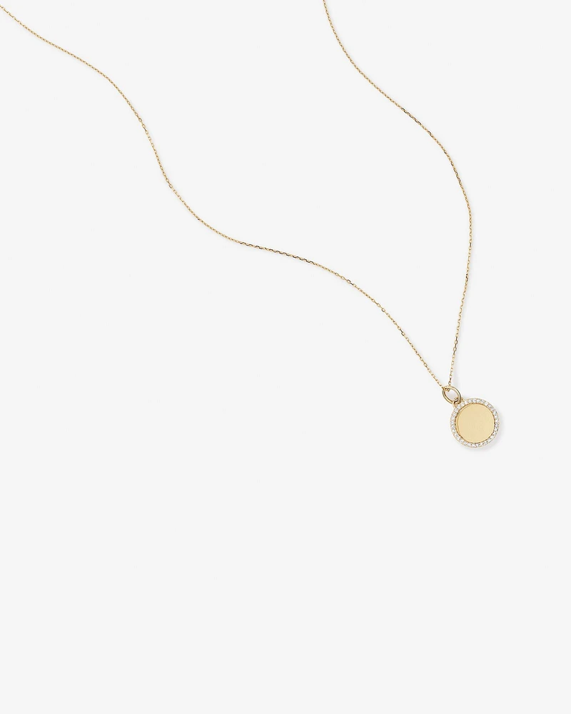 Diamond Outline Circle Pendant in 10kt Yellow Gold