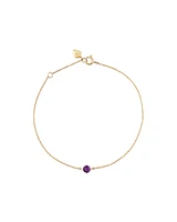 Bracelet with Amethyst in 10kt Yellow Gold