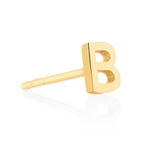 G Initial Single Stud Earring in 10kt Yellow Gold