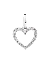 Diamond Open Love Heart Pendant in 10kt White Gold