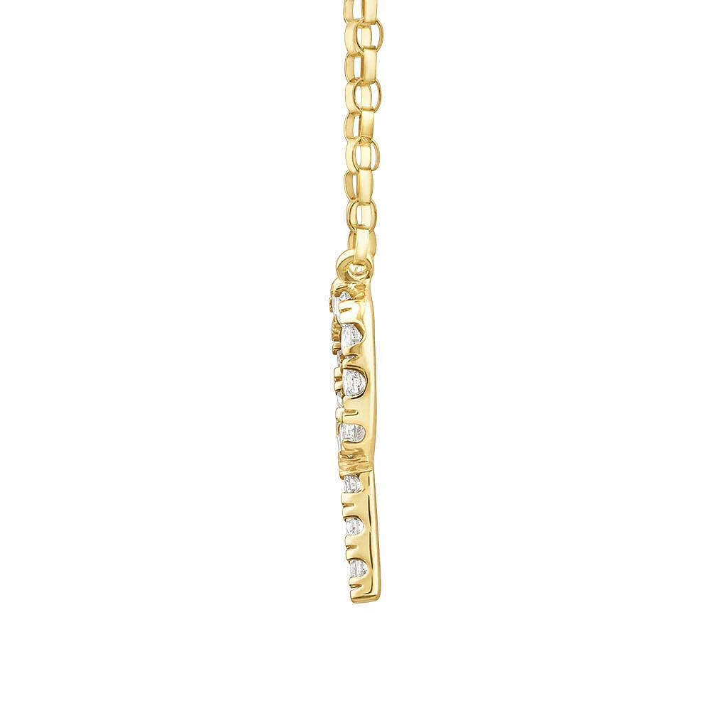 "K" Initial Necklace with 0.10 Carat TW of Diamonds in 10kt Yellow Gold