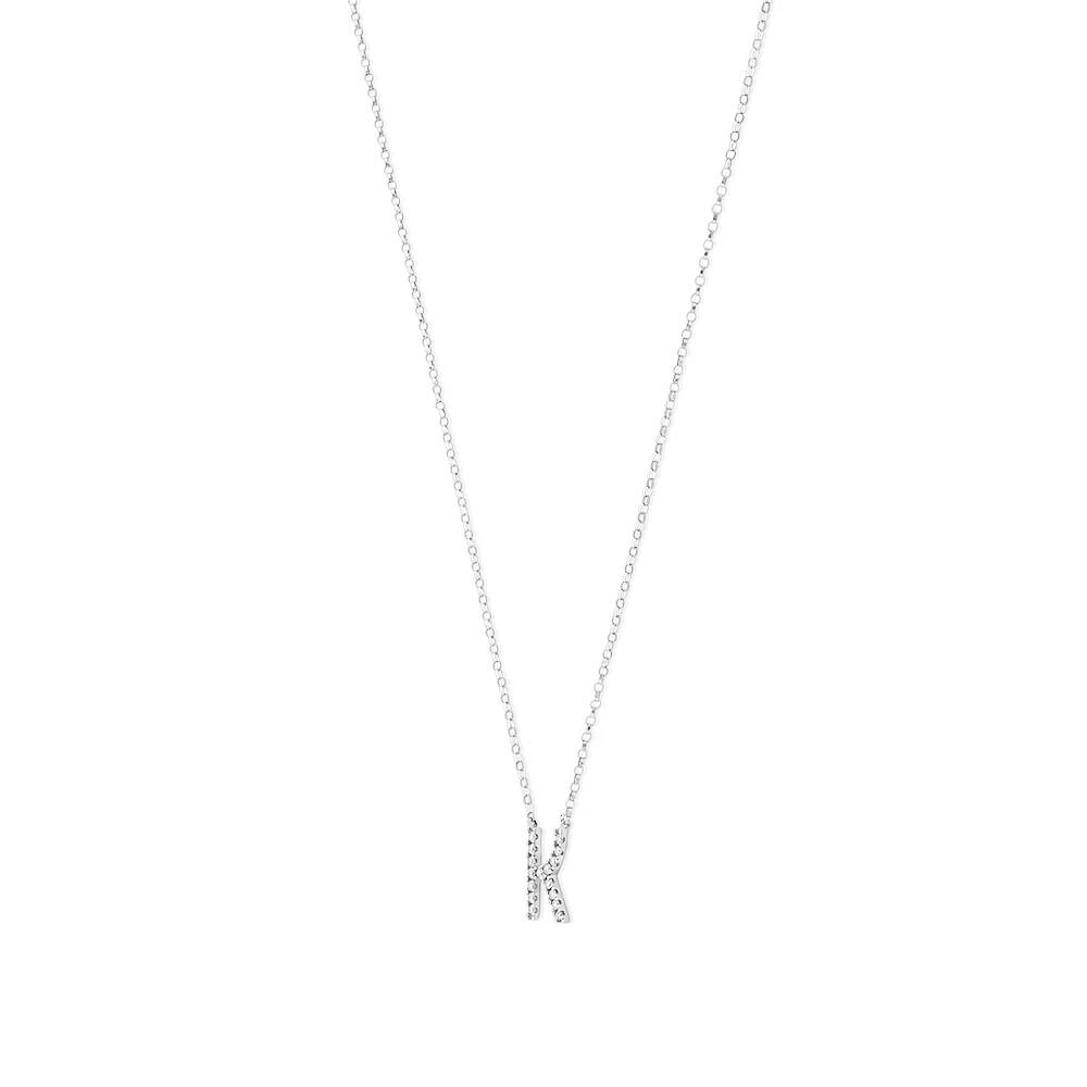 A' Initial necklace with 0.10 Carat TW of Diamonds in 10kt White Gold