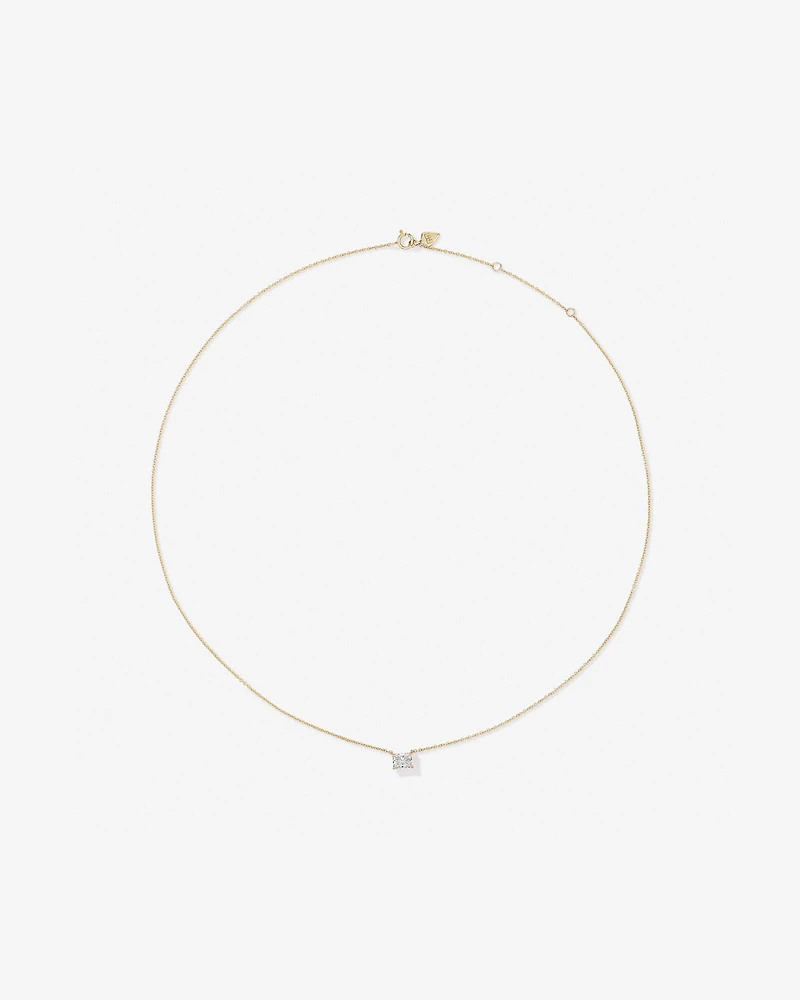 0.50 Carat TW Radiant Cut Laboratory-Grown Diamond Solitaire Necklace in 10kt Yellow Gold