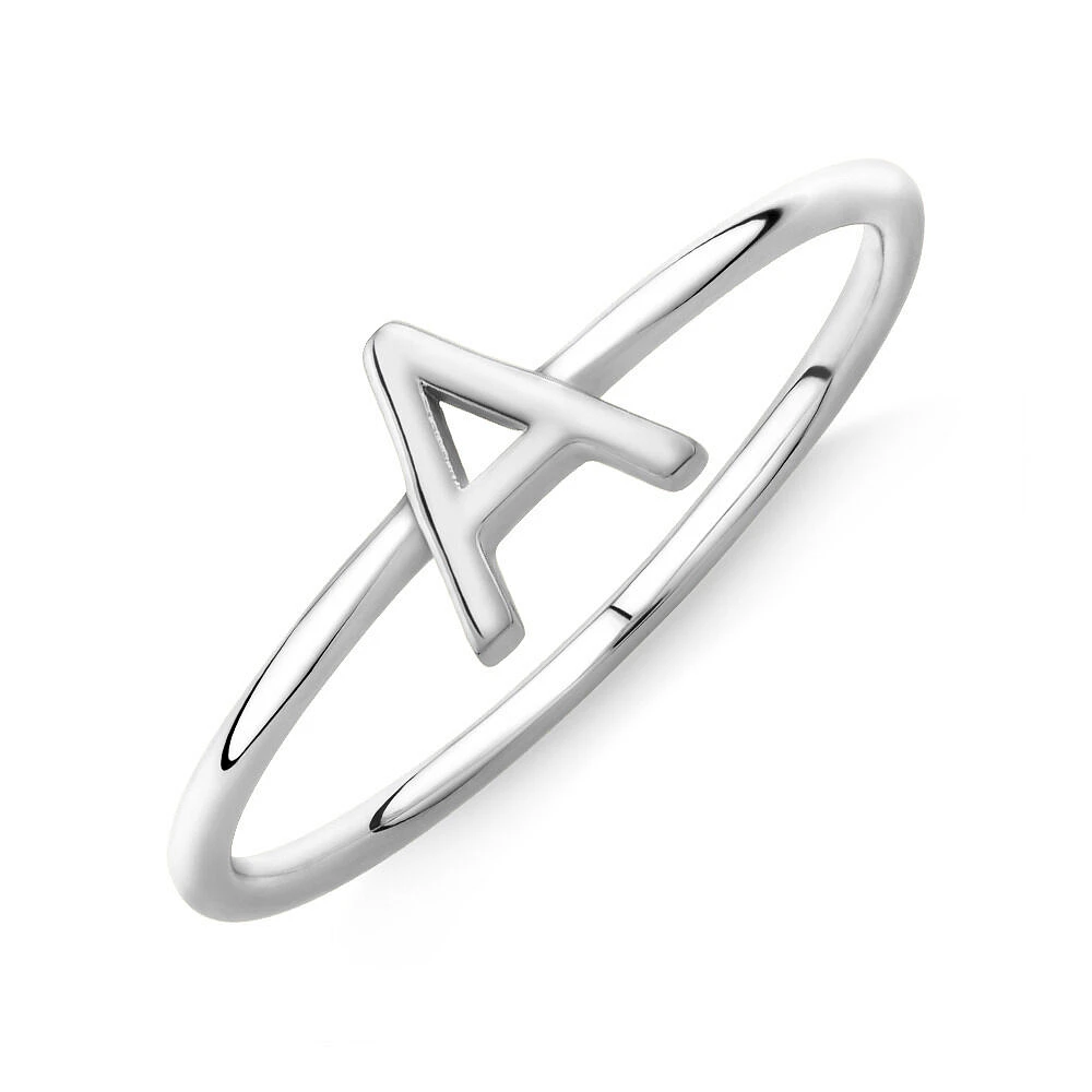 C Initial Ring in Sterling Silver