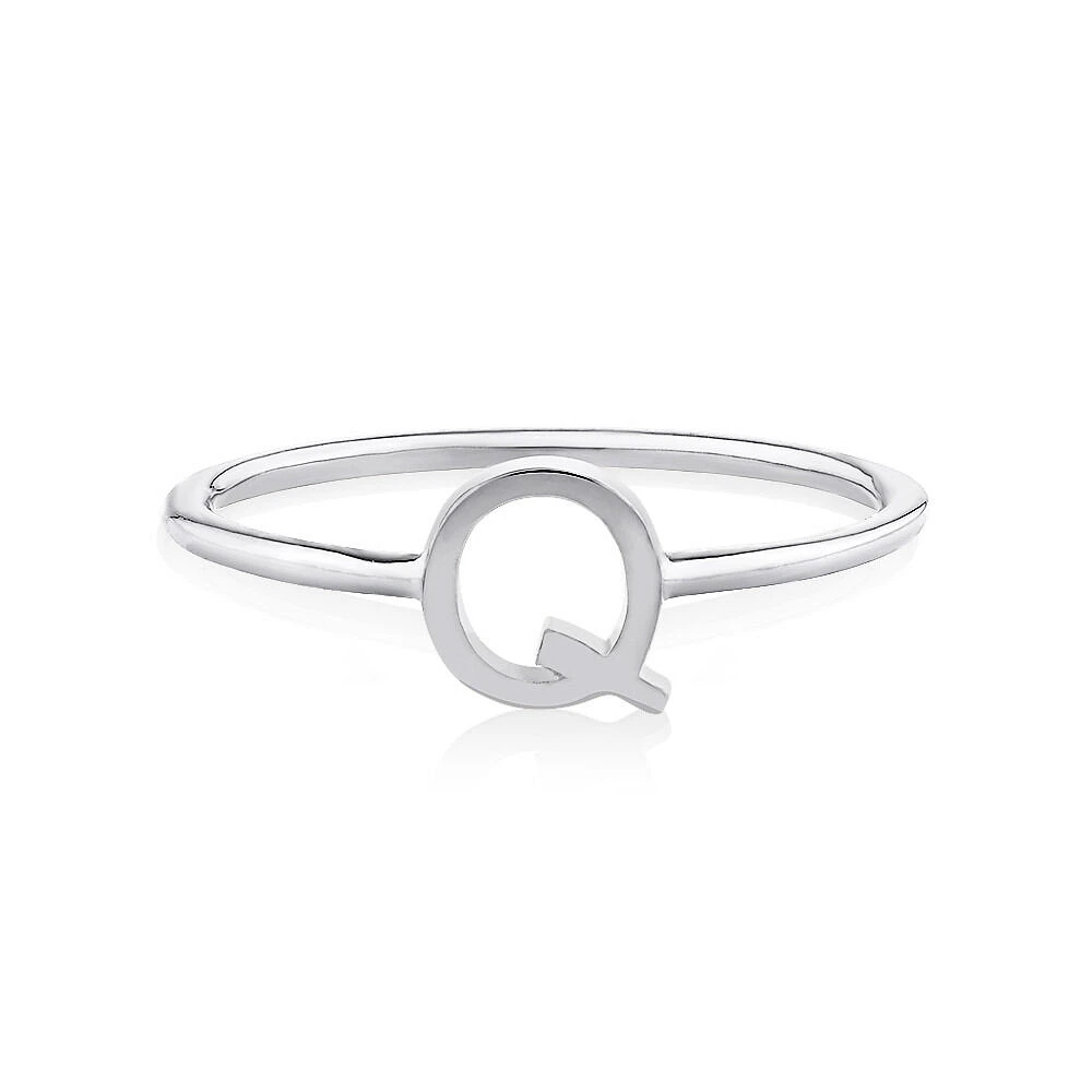 C Initial Ring in Sterling Silver