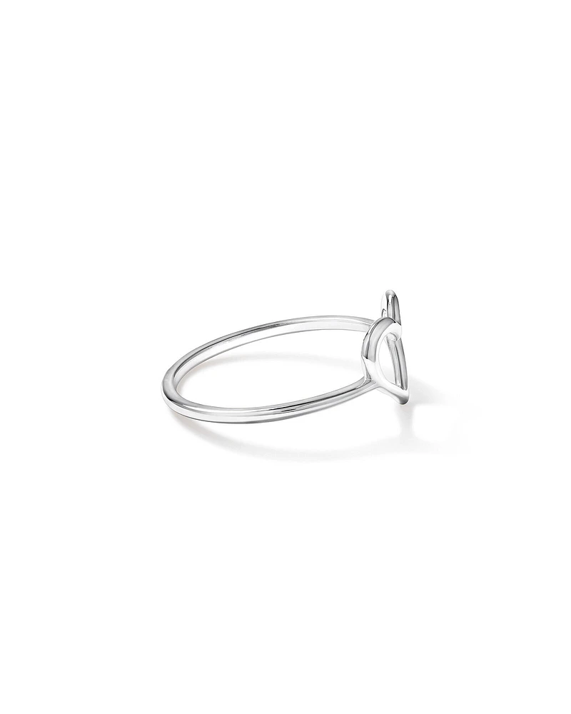 Bague Coeur Ouvert en Argent Sterling