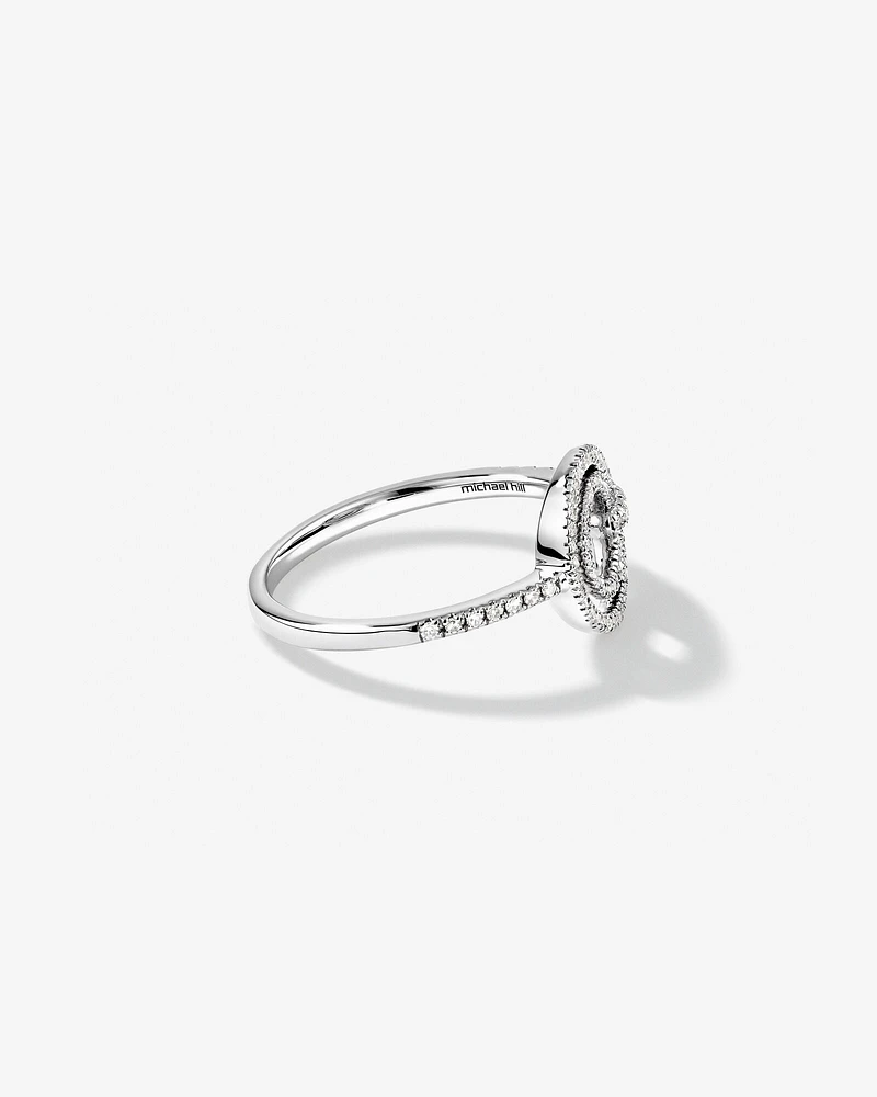 Bague double cercle en diamant en argent sterling