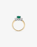 Emerald Ring with .40TW Diamonds in 14kt Yellow and White Gold