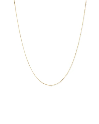 Snake Chain and Bead Station Necklace in 10kt Yellow Gold