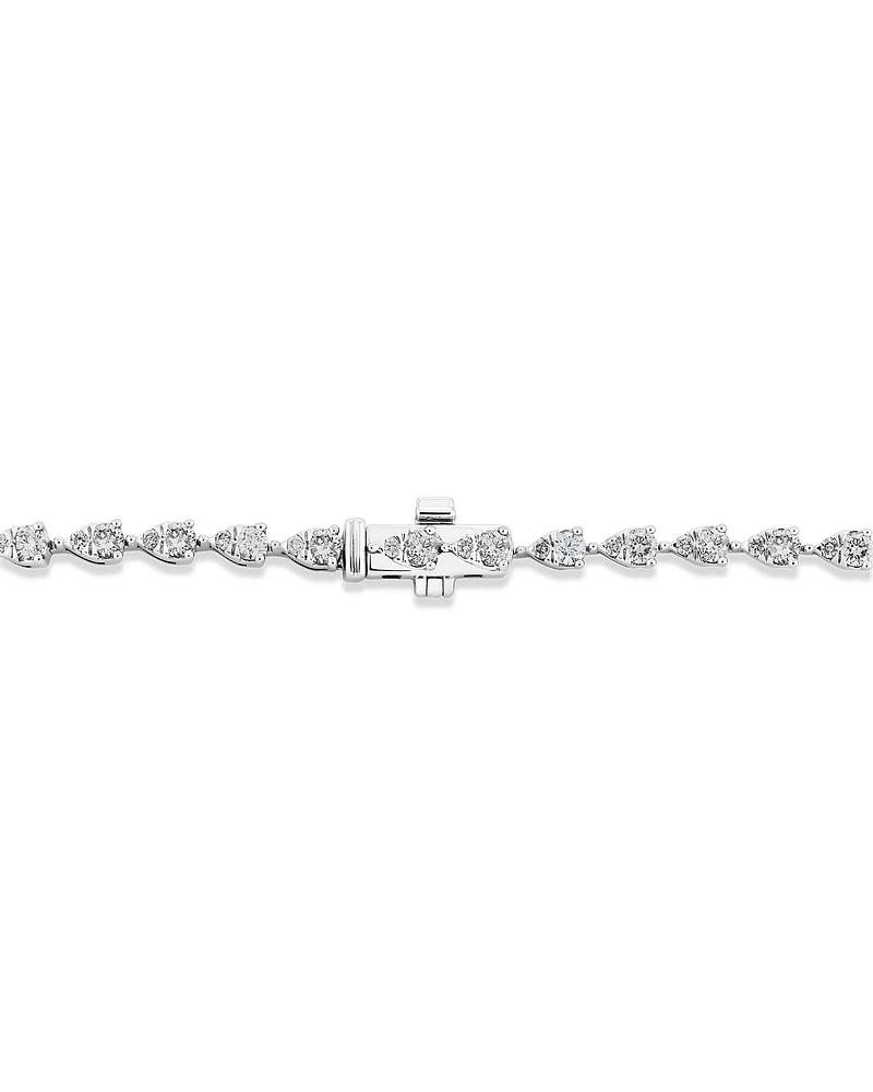 Bracelet de tennis en diamants de 1,52 carats TW en or blanc 10 ct