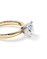 2.00 Carat TW Round Brilliant Lab-Grown Diamond Solitaire Engagement Ring in 14kt Yellow and White Gold