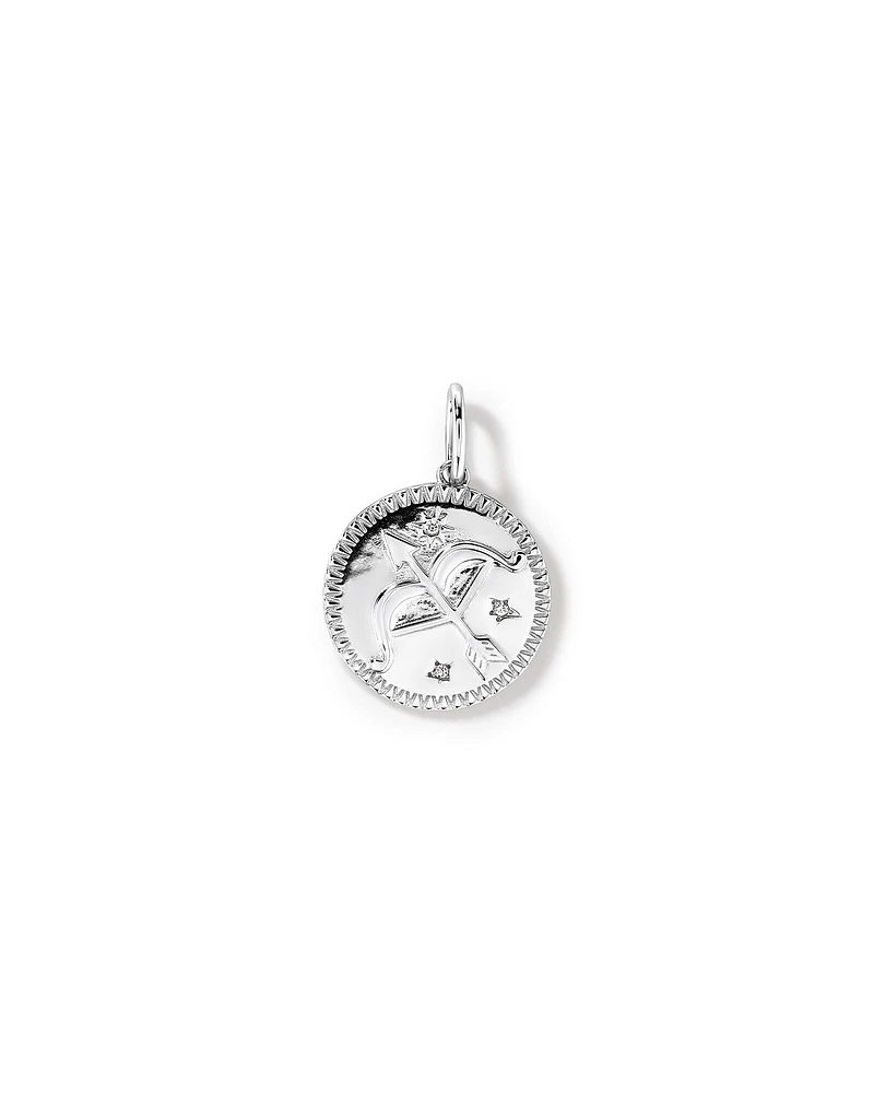 Diamond Accent Taurus Zodiac Pendant in Sterling Silver