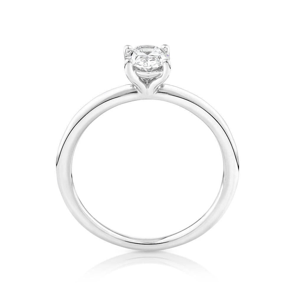 Solitaire Engagement Ring with Carat TW of Laboratory-Grown Diamond in 14kt White Gold