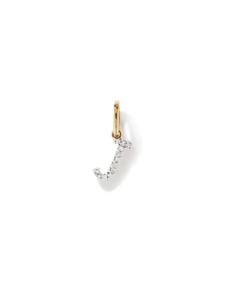 Diamond Letter J Initial Pendant in 10kt Yellow Gold