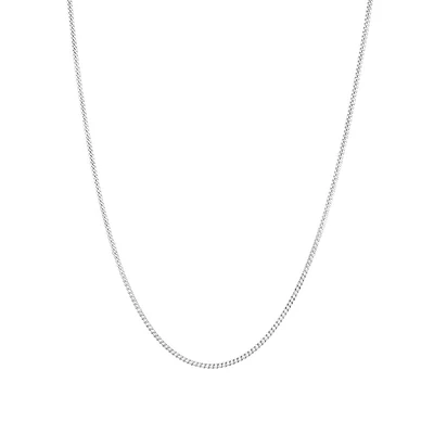 60cm (24") 1.5mm - 2mm Width Curb Chain in 925 Sterling Silver