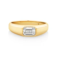 Bague à solitaire en or blanc 14 K avec diamant créé en laboratoire totalisant 1 ct