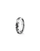 Bague en tungstène gris saphir pour homme, 6 mm