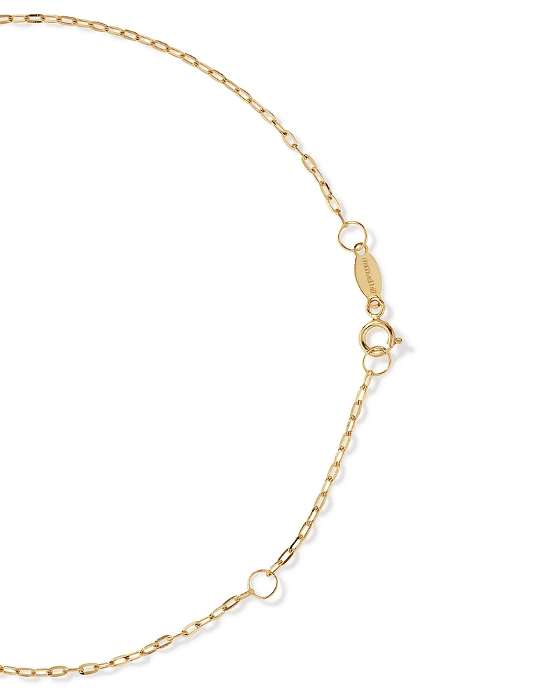 Flat Paperclip Chain Anklet in 10kt Yellow Gold