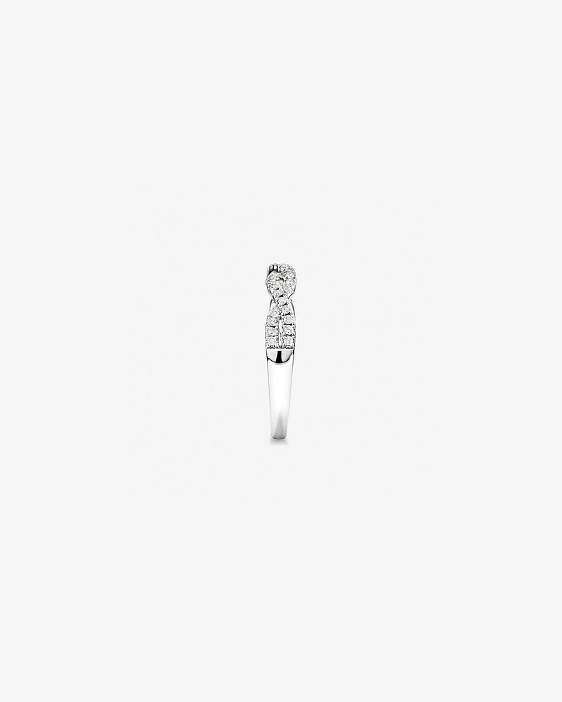 0.25 Carat TW Twist Diamond Wedding Ring in 14kt White Gold