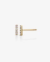 Bar Stud Earrings with .10 Carat TW Diamonds in 10kt Yellow Gold