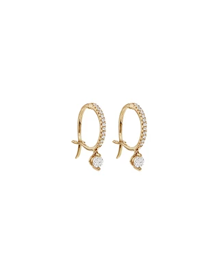 Boucles d'oreilles à goutte unique avec 0,37 carat TW de diamants en or jaune 18 kt