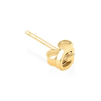 G Initial Single Stud Earring in 10kt Yellow Gold