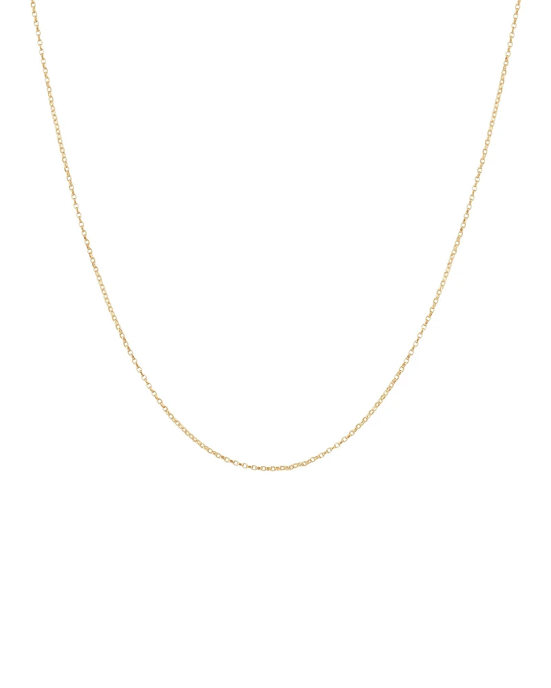 50cm (20") 1mm Width Diamond Cut Belcher Chain in 18kt Yellow Gold