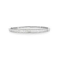 Hinged bangle with 2 Carat TW of Diamonds in 14kt White Gold