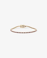 0.68 Carat TW Diamond and Created Ruby Tennis Bracelet in 10kt Yellow Gold