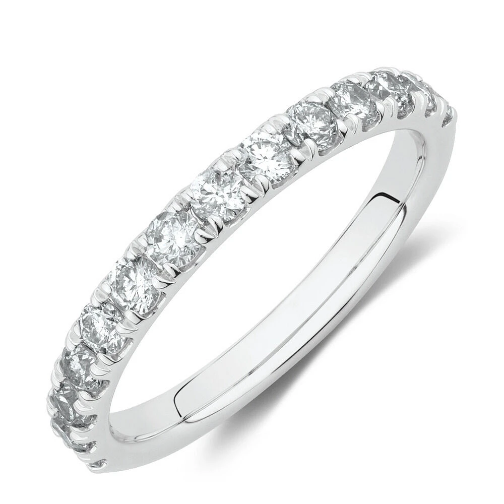 Alliance Evermore en or blanc 14 K avec diamants totalisant 0,75 ct