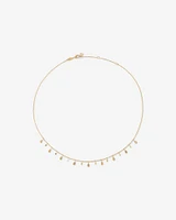 Multi Pear Station Necklace in 10kt Yellow Gold