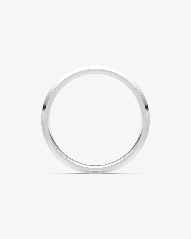 7mm Flat Bevelled Wedding Band in 10kt White Gold