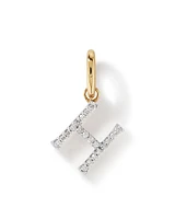 Diamond Letter H Initial Pendant in 10kt Yellow Gold