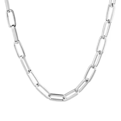 46cm (18.1”) 5.5mm-6mm Width Paperclip Chain in Sterling Silver