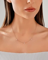 Station Necklace With 0.25 Carat TW Diamonds in 10kt Yellow Gold