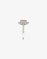 Morganite Lacy Halo Ring with .50TW of Diamonds in 10kt White Gold