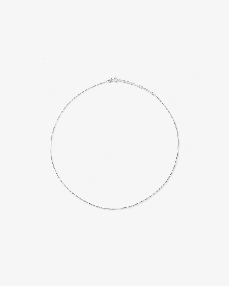 50cm (20") 1.25mm Width Round Box Chain Necklace in Sterling Silver