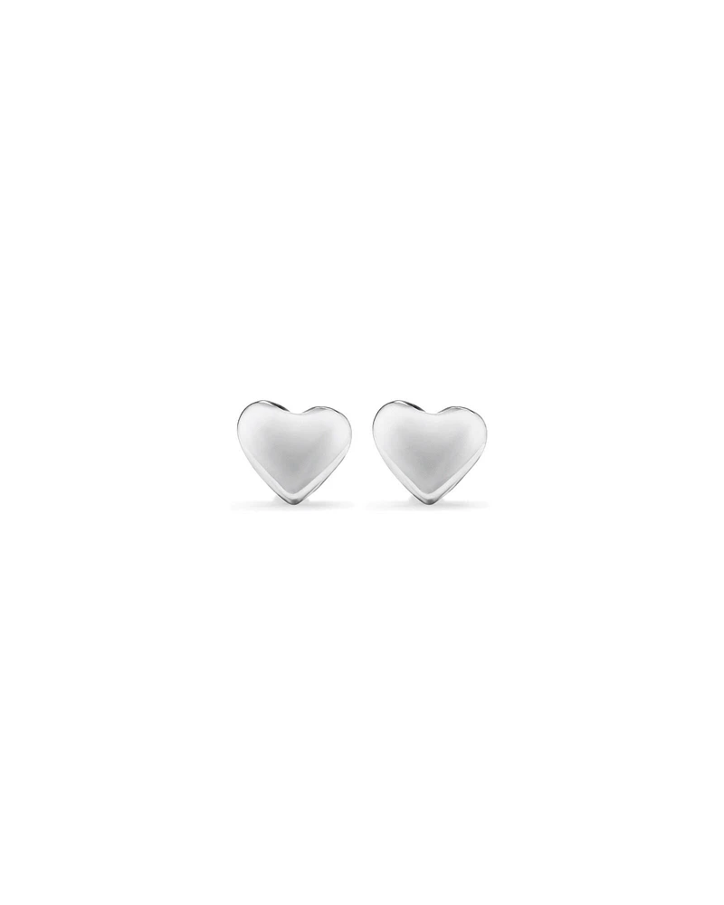 Heart Stud Earrings in Sterling Silver