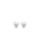 Heart Stud Earrings in Sterling Silver