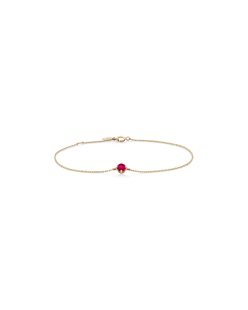 Bracelet with Ruby in 10kt Yellow Gold