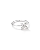 0.62 Carat TW Floret Laboratory-Grown Diamond Ring in 10kt White Gold